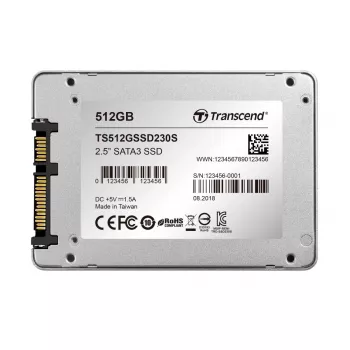 TRANSCEND SSD 230s 512GB 2,5 ίντσες SATA III 6Gb/s TLC Θήκη Αλουμινίου