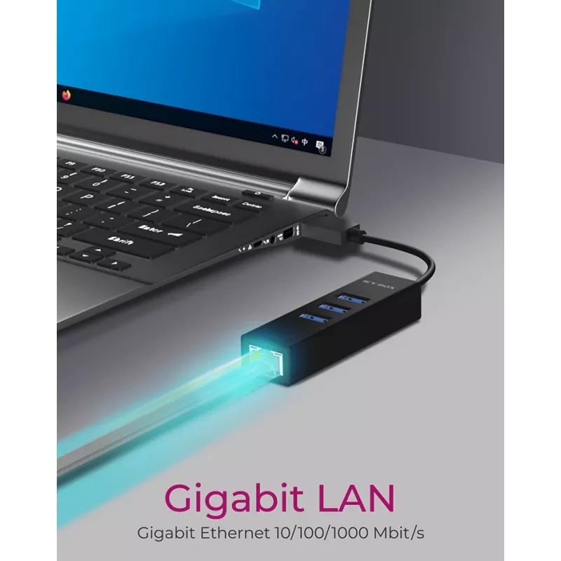 ICY BOX IB-HUB1419-LAN USB 3.2 Gen 1 (3.1 Gen 1) Type-A μαύρο