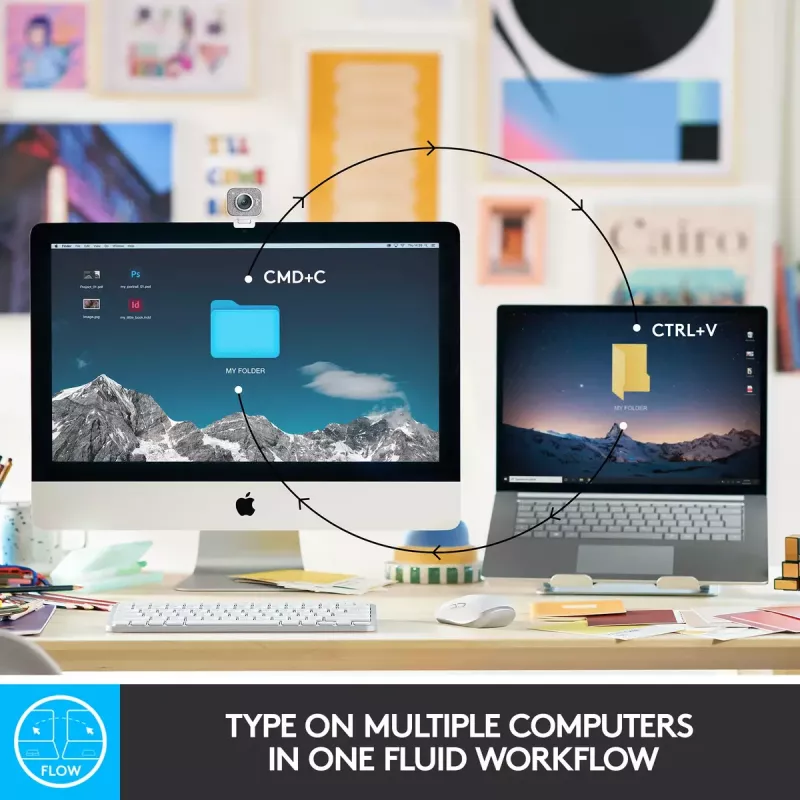 LOGITECH MX Keys Mini Φωτιζόμενο Πληκτρολόγιο - Ασύρματο Bluetooth - Graphite - Azerty Γαλλικό