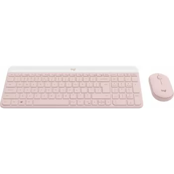 LOGITECH Slim Ασύρματο Πληκτρολόγιο και Ποντίκι Σετ Mk470 - Rose Qwerty Us/int'l