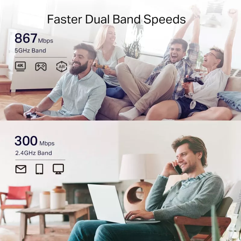 Επαναλήπτης Δικτύου TP-Link AC1200 Mesh Wi-Fi Extender