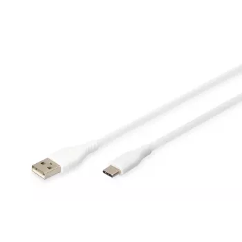 Καλώδιο φόρτισης σιλικόνης DIGITUS USB-C USB-A - USB-C USB 2.0 60W - 2m λευκό