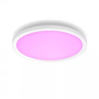 Philips Hue White and Colour Ambience Surimu στρογγυλό πάνελ, έξυπνο φωτιστικό οροφής, Bluetooth/Zigbee, λευκό, LED, μη αντικαταστάσιμοι λαμπτήρες, πολύχρωμο