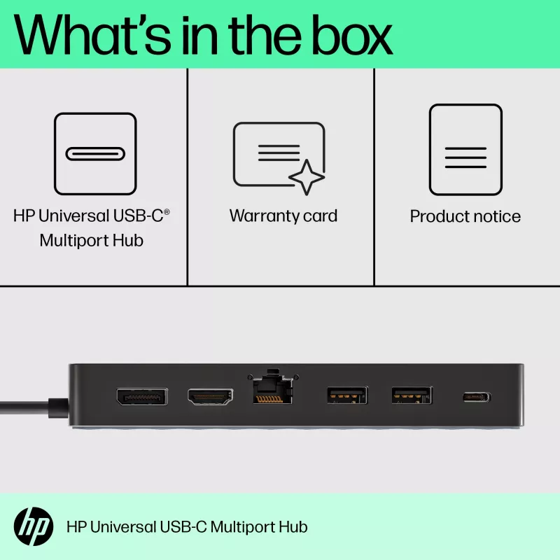 HP Universal USB-C Multiport Hub USB 3.2 Gen 1 Type-C μαύρο