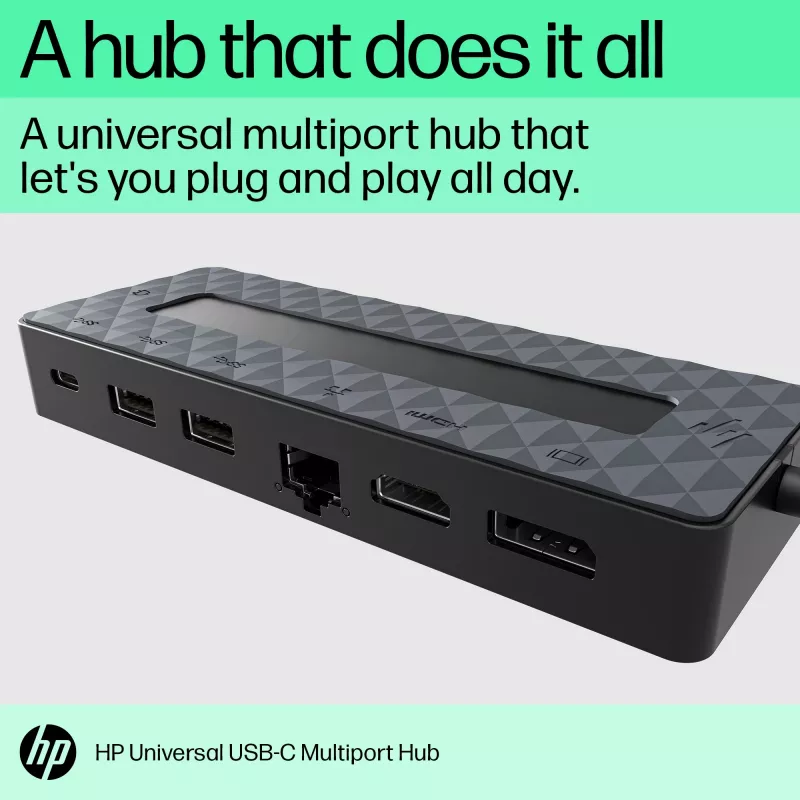 HP Universal USB-C Multiport Hub USB 3.2 Gen 1 Type-C μαύρο