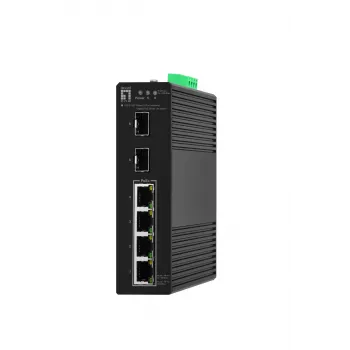 LevelOne Hilbert 6-Port Industrial Gigabit PoE Smart Lite Switch, 2 x SFP, 4 PoE-έξοδοι, 802.3at/af PoE