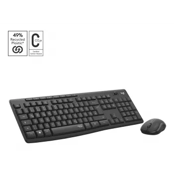 LOGITECH MK295 αθόρυβο ασύρματο σετ πληκτρολογίου/ποντικιού - Graphit - Qwertz Swiss/Lux
