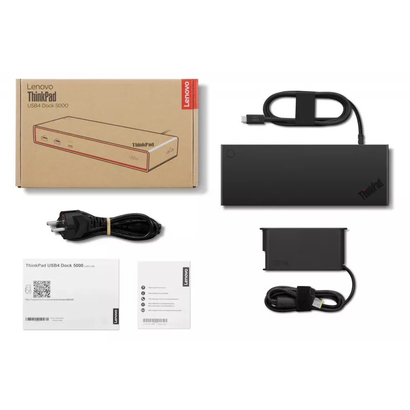 Lenovo ThinkPad USB4 Dock 5000 Ενσύρματο Thunderbolt 4 Μαύρο