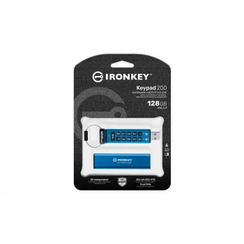 Kingston Technology IronKey 128GB Keypad 200, FIPS 140-3 Level 3, AES-256 κρυπτογράφηση υλικού