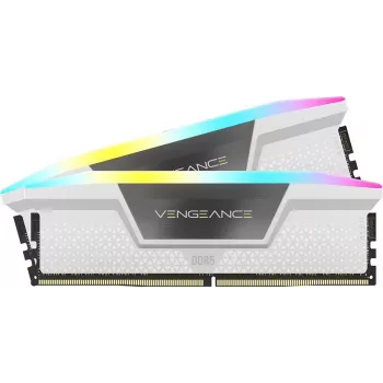 CORSAIR Μνήμη 32GB DDR5 (2x16GB) DRAM 6200MT/s CL36 Vengeance RGB Κιτ – Λευκό