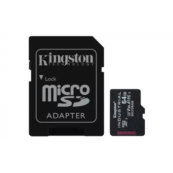 Kingston Technology 64 GB microSDXC Industrial C10 A1 pSLC Κάρτα + SD-Adapter