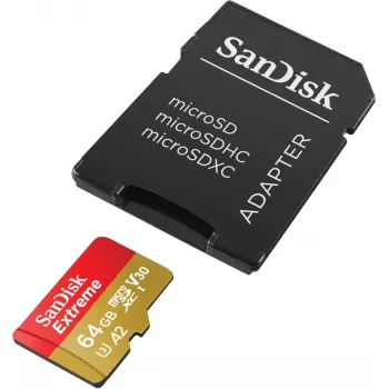 WESTERN DIGITAL Extreme microSDXC 64GB SD-Adapter Action-Cams και Drones 170MB/s 80MB/s A2 C10 V30 UHS-I U3