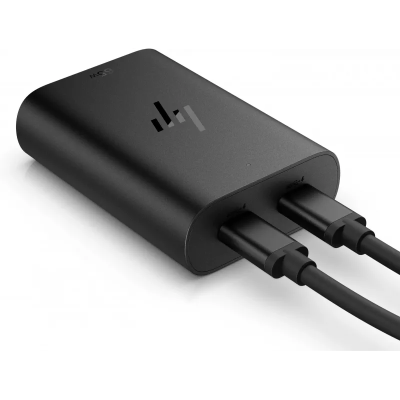 HP 600Q7AA φορτιστής laptop GaN USB-C 65 W, 2 × USB-C, 20 V, μαύρος