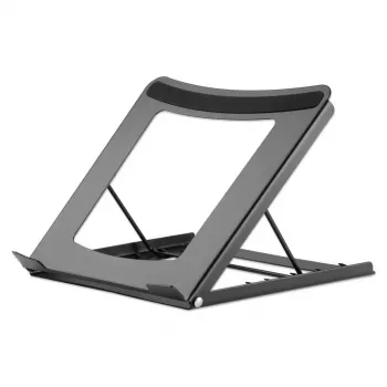 Manhattan βάση laptop και tablet, ρυθμιζόμενη (5 θέσεις), κατάλληλη για όλα τα tablet και laptop έως 15,6 ίντσες, φορητή και ελαφριά, χάλυβας, μαύρη, εφ' όρου ζωής εγγύηση