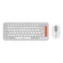 Logitech POP Icon Combo Πληκτρολόγιο Ποντίκι Universal Bluetooth QWERTY US International Πορτοκαλί Λευκό