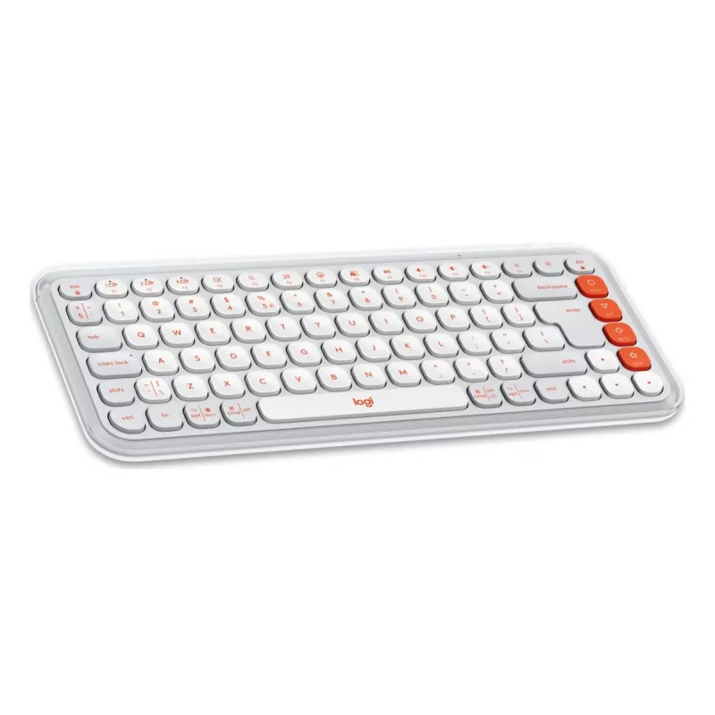 Logitech POP Icon Combo Πληκτρολόγιο Ποντίκι Universal Bluetooth QWERTY US International Πορτοκαλί Λευκό