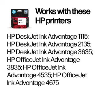 HP 652 Μαύρο Original Ink Advantage δοχείο μελανιού