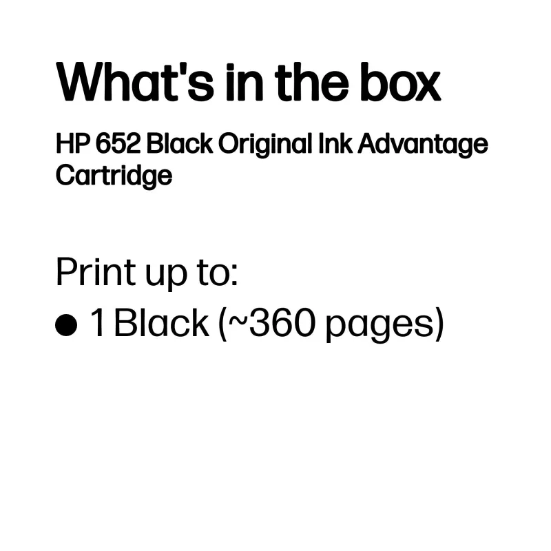 HP 652 Μαύρο Original Ink Advantage δοχείο μελανιού