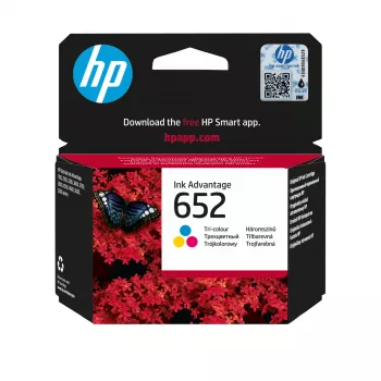 HP 652 Tri-color Original Ink Advantage δοχείο μελανιού εκτυπωτή, Cyan, Magenta, Κίτρινο, 1 τεμ., 200 σελίδες