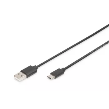 DIGITUS ASSMANN Καλώδιο σύνδεσης USB Type-C, Type C σε A M/M, 1m 3A, 480MB, Version 2.0, μαύρο