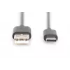 DIGITUS ASSMANN Καλώδιο σύνδεσης USB Type-C, Type C σε A M/M, 1m 3A, 480MB, Version 2.0, μαύρο