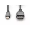 DIGITUS mini DP σε DP 8K 60 Hz. DP 1.4 Θήκη αλουμινίου Μαύρο 2 m