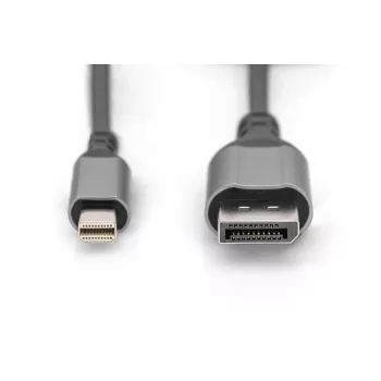 DIGITUS mini DP σε DP 8K 60 Hz. DP 1.4 Θήκη αλουμινίου Μαύρο 2 m