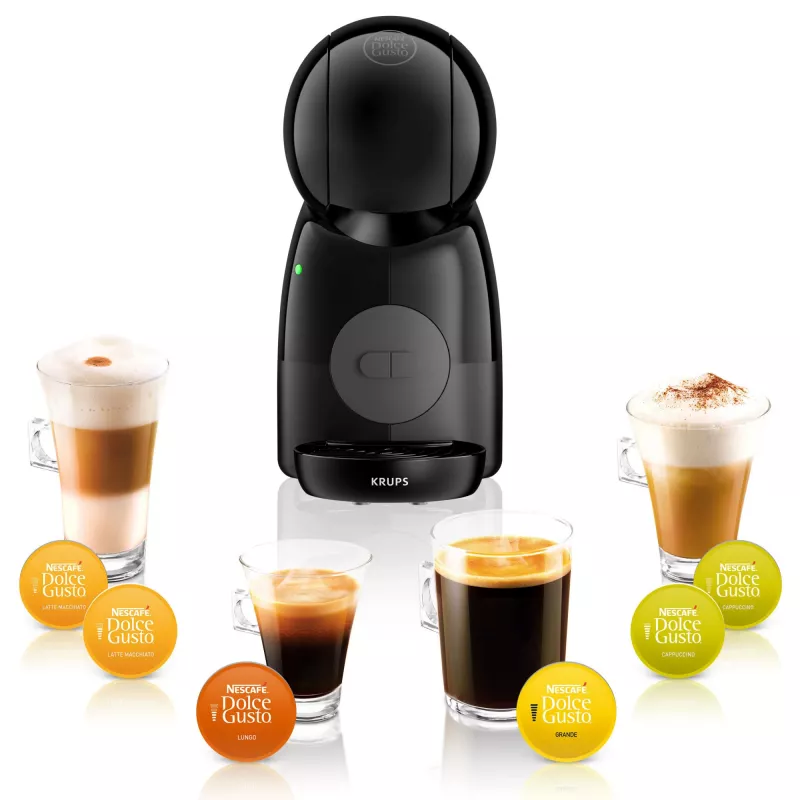 Μηχανή espresso KRUPS Piccolo XS KP1A3B, 0,8 l δοχείο νερού, Κάψουλες Dolce Gusto, 1600 W, Πάγκος εργασίας, μαύρο