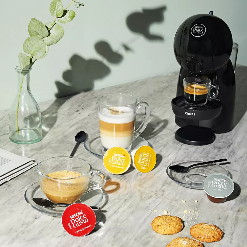 Μηχανή espresso KRUPS Piccolo XS KP1A3B, 0,8 l δοχείο νερού, Κάψουλες Dolce Gusto, 1600 W, Πάγκος εργασίας, μαύρο