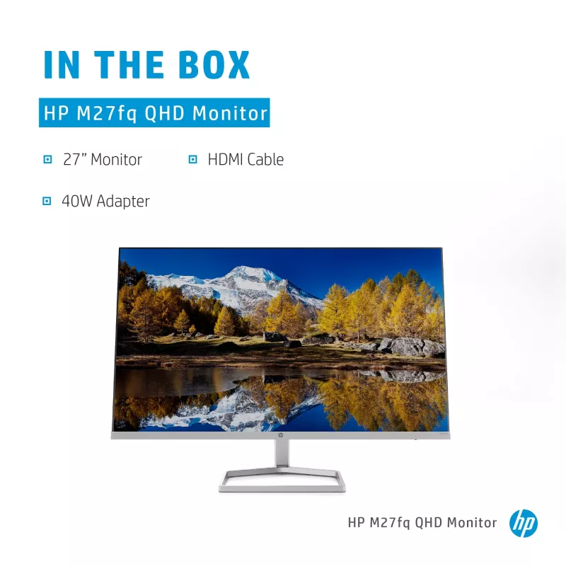 Οθόνη HP M27fq 27 ίντσες Quad HD 2560x1440 IPS LCD, 300 cd/m², 75 Hz, 5 ms, ασημί