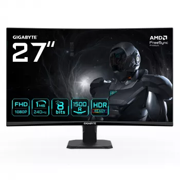 GIGABYTE GS27FC2 27 ίντσες FHD Curved Οθόνη Gaming – 1920 x 1080, 240 Hz, 1, 350 cd/m², HDR Ready, HDMI 2.0, DisplayPort 1.4