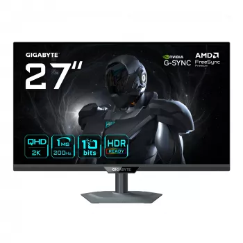 GIGABYTE G27Q2 27” 2K QHD Οθόνη Gaming – 2560 x 1440, 200 Hz, 1 ms, 350 cd/m², G-Sync-συμβατή, FreeSync Premium, HDR10, HDMI 2.0, DisplayPort 1.4
