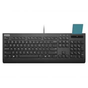 Ενσύρματο πληκτρολόγιο Full-Size Smartcard Lenovo Smartcard Wired II — γερμανική διάταξη, USB, 106 πλήκτρα, μαύρο