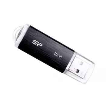 SILICON POWER Ultima U02 - 16GB USB Stick - USB 2.0 - Μαύρο (moq-30)