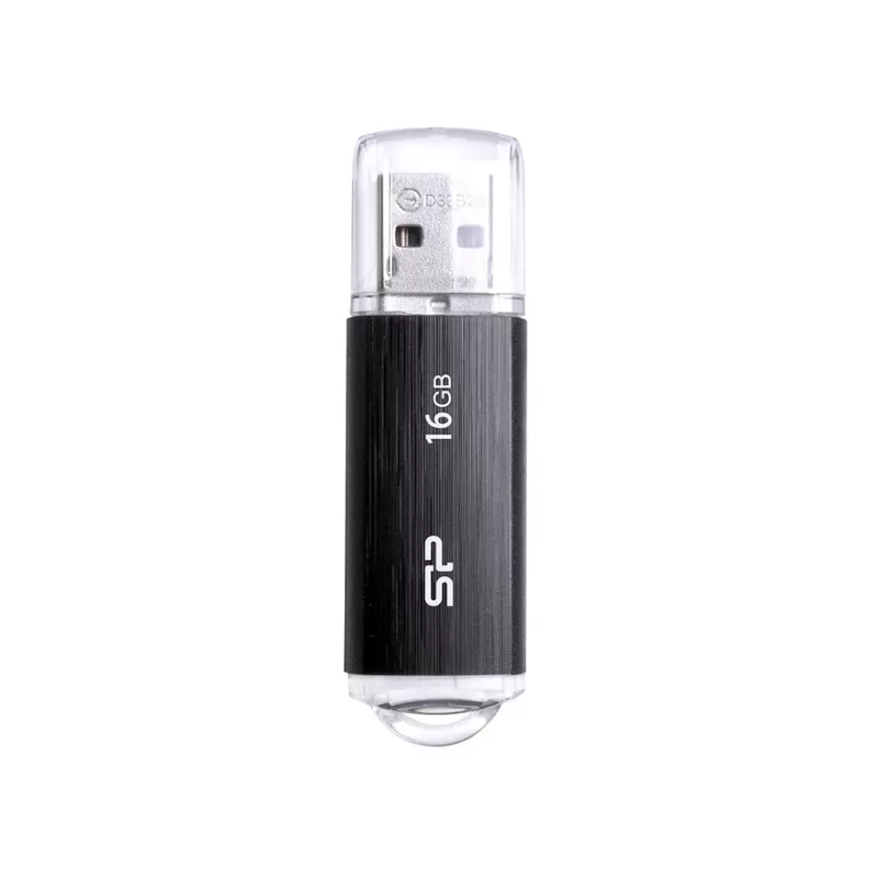 SILICON POWER Ultima U02 - 16GB USB Stick - USB 2.0 - Μαύρο (moq-30)