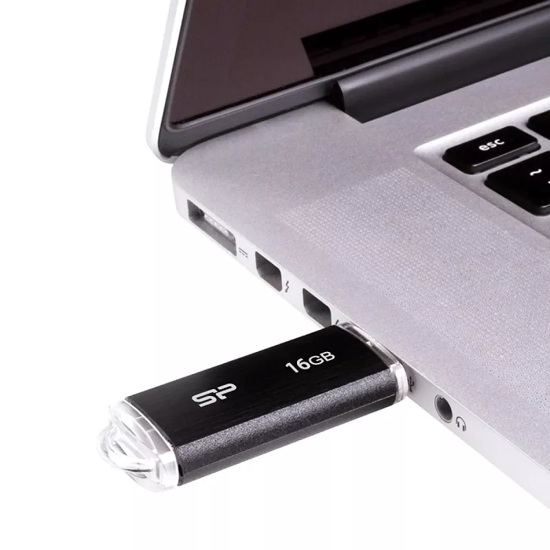 SILICON POWER Ultima U02 - 16GB USB Stick - USB 2.0 - Μαύρο (moq-30)