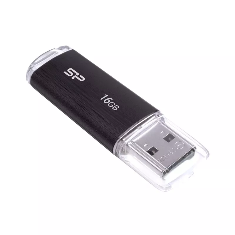 SILICON POWER Ultima U02 - 16GB USB Stick - USB 2.0 - Μαύρο (moq-30)