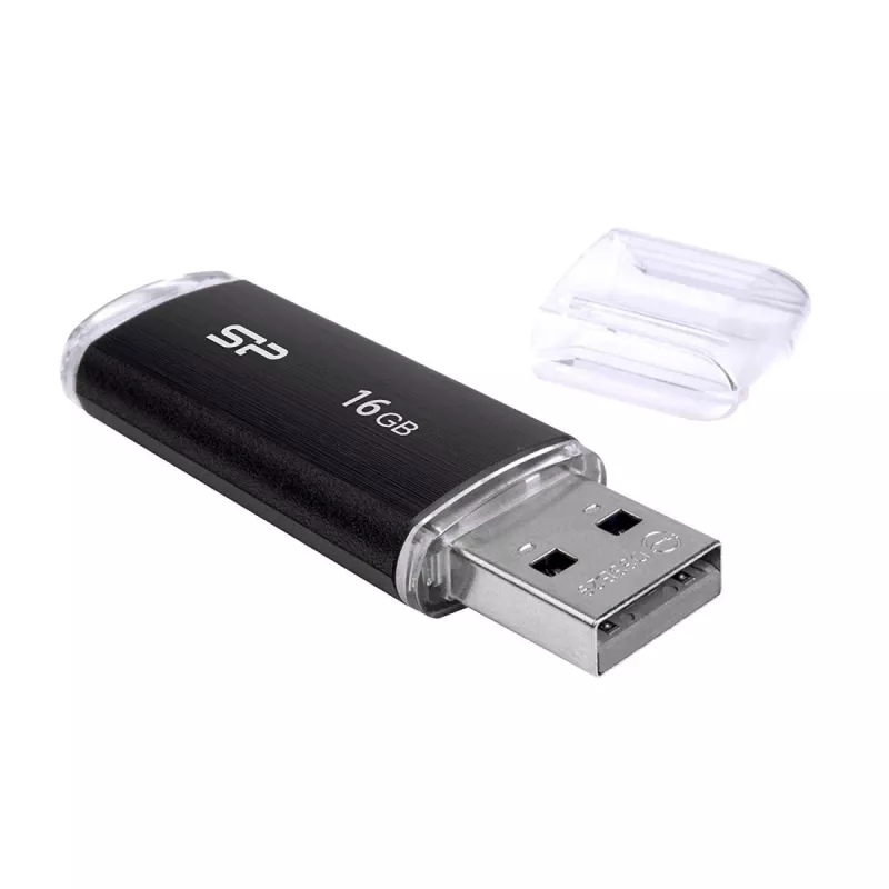 SILICON POWER Ultima U02 - 16GB USB Stick - USB 2.0 - Μαύρο (moq-30)
