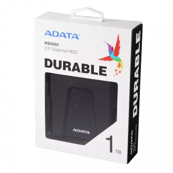Εξωτερικός σκληρός δίσκος ADATA 1TB USB 3.2 Gen 1 HD680 — 1 TB, USB 3.2 Gen 1, μαύρο, φορητός HDD