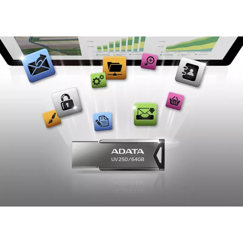 ADATA UV250 USB flash drive 16 GB USB Type-A 2.0 Ασημί
