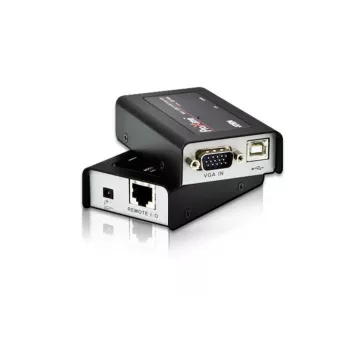 ATEN MINI USB VGA KVM Extender (100 m), πομπός & δέκτης, ενσύρματο, 100 m, Cat5, 1920 x 1200 pixel, μαύρο