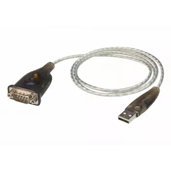 ATEN Προσαρμογέας USB 2.0 σε RS-232 (100 cm), μαύρο, μεταλλικό, 1 m, USB Type-A, DB-9, αρσενικό, αρσενικό