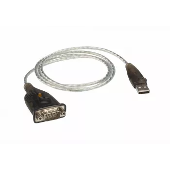 ATEN Προσαρμογέας USB 2.0 σε RS-232 (100 cm), μαύρο, μεταλλικό, 1 m, USB Type-A, DB-9, αρσενικό, αρσενικό
