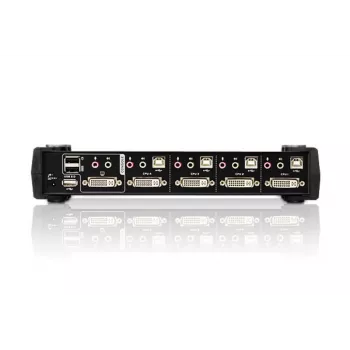 ATEN Διακόπτης KVM 4 θυρών USB DVI με Ήχο & Hub USB 2.0 (περιλαμβάνονται καλώδια KVM)