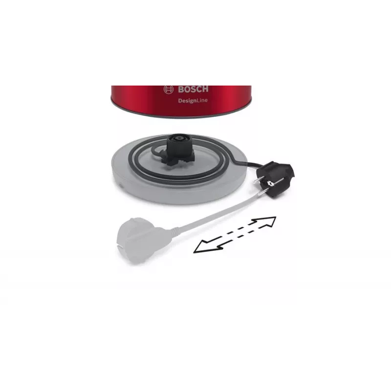 Βραστήρας Bosch TWK4P434 — 1,7 L, 2400 W, μαύρο/κόκκινο
