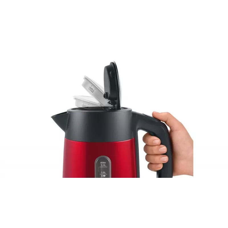 Βραστήρας Bosch TWK4P434 — 1,7 L, 2400 W, μαύρο/κόκκινο