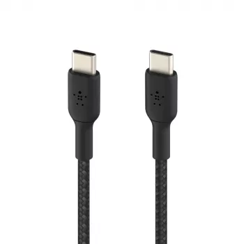 Καλώδιο BELKIN USB-C σε USB-C, πλεκτό, 1 m, Μαύρο