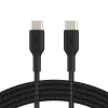 Καλώδιο BELKIN USB-C σε USB-C, πλεκτό, 1 m, Μαύρο