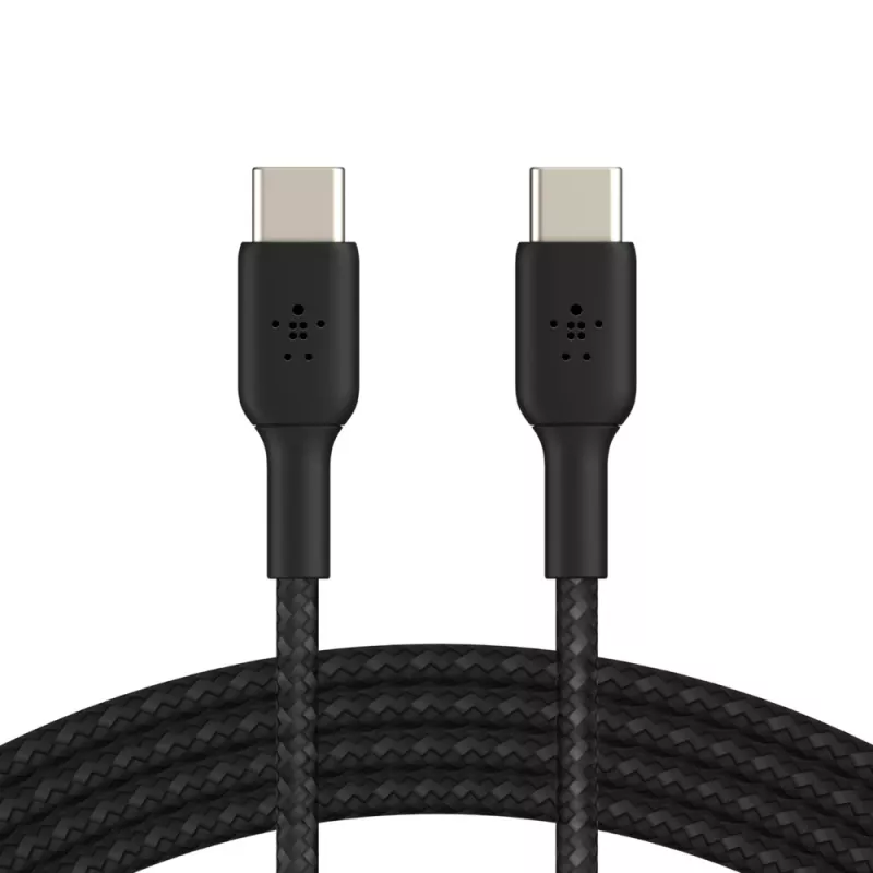 Καλώδιο BELKIN USB-C σε USB-C, πλεκτό, 1 m, Μαύρο