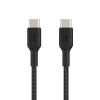 Καλώδιο BELKIN USB-C σε USB-C, πλεκτό, 1 m, Μαύρο
